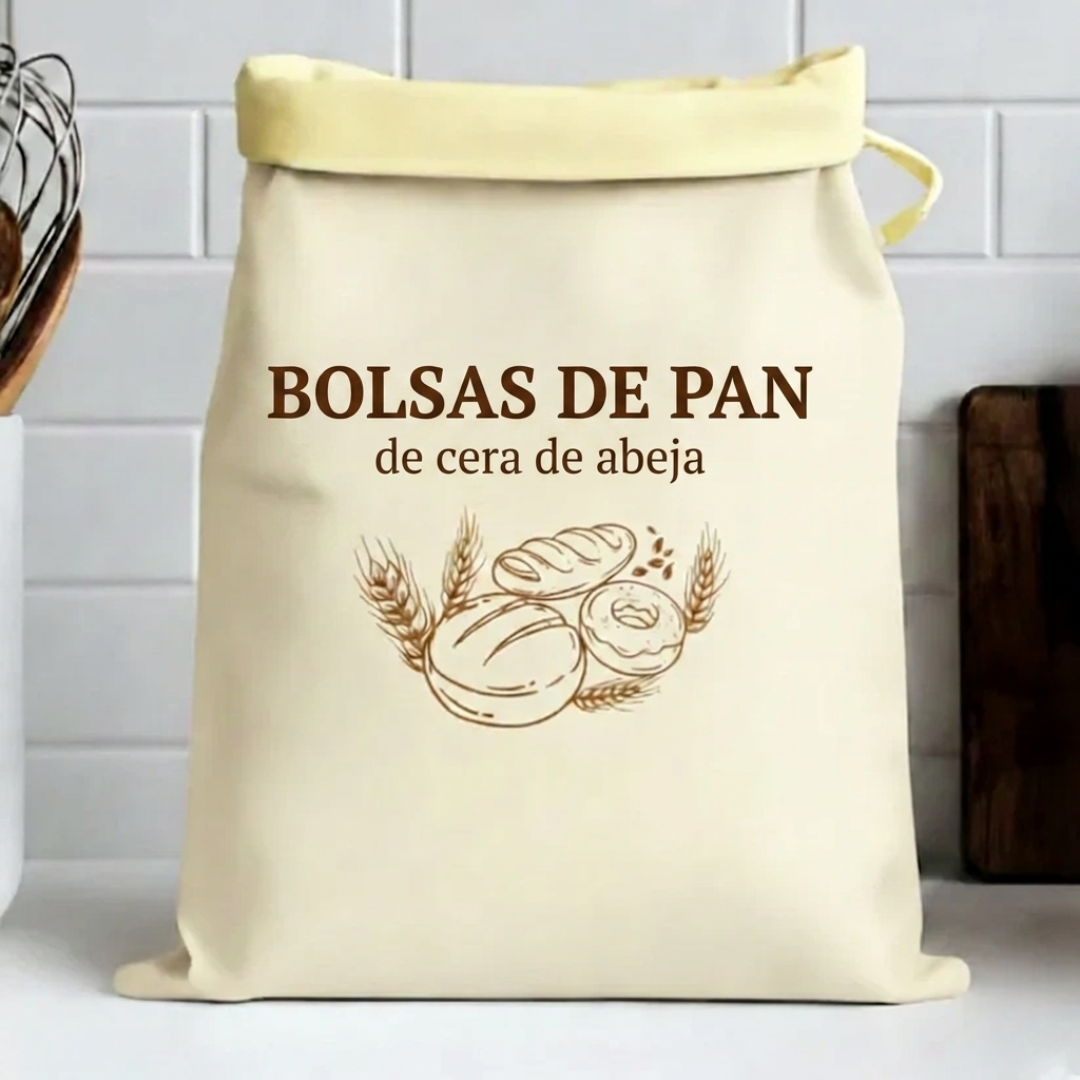 Bolsas de Pan Premium de Algodón 100% con Cera de Abeja