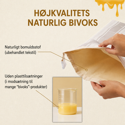 Premium brødposer i 100% bomuld med bivoks