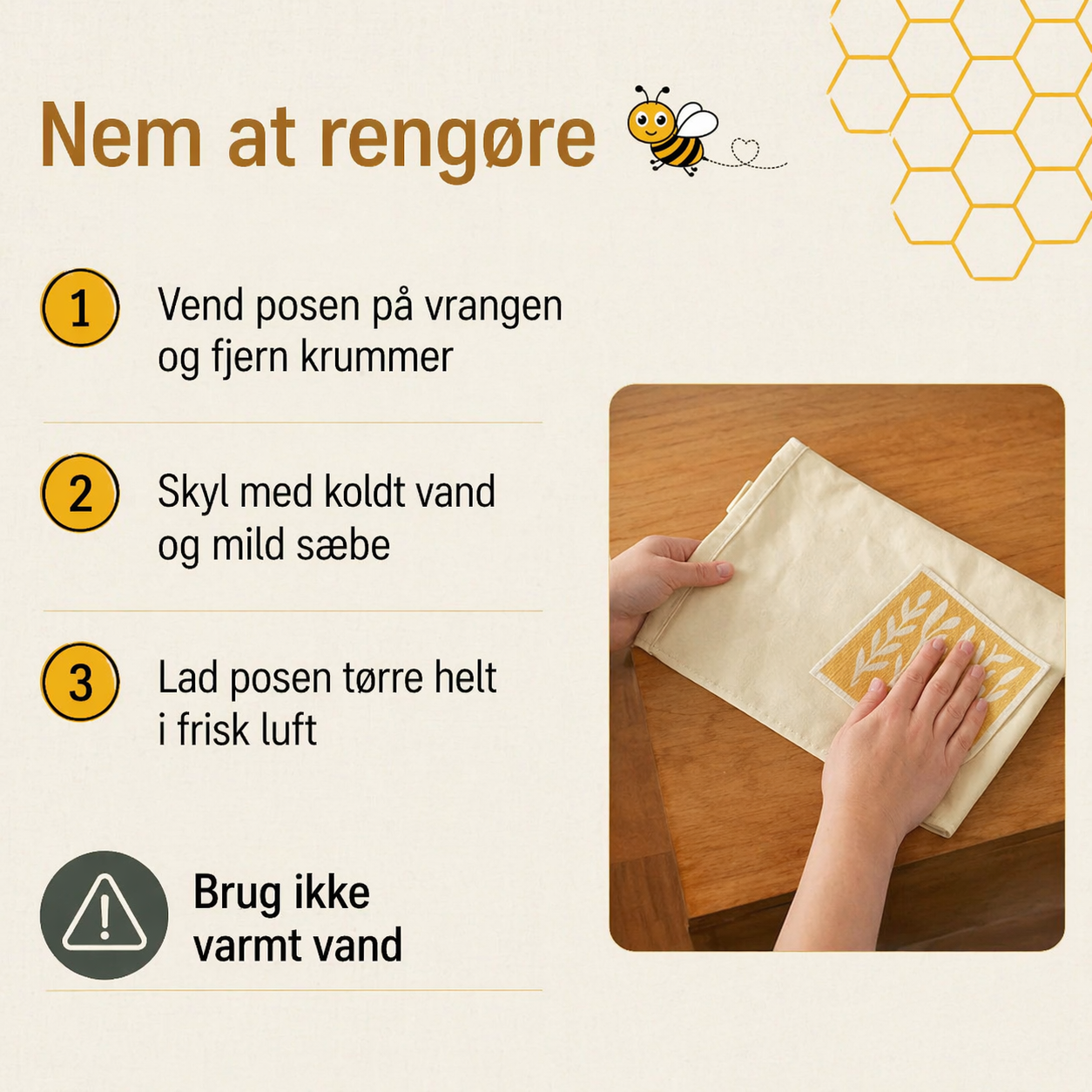 Premium brødposer i 100% bomuld med bivoks