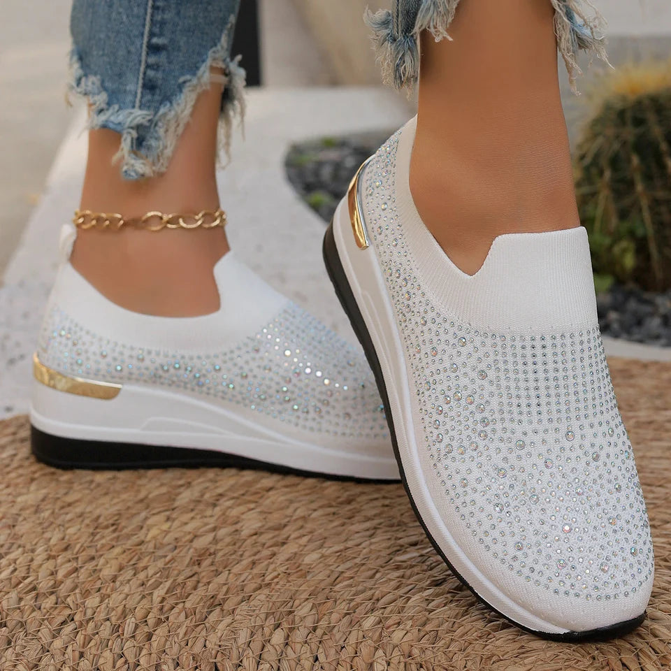 Glittering Slip-On Sneakers for Women