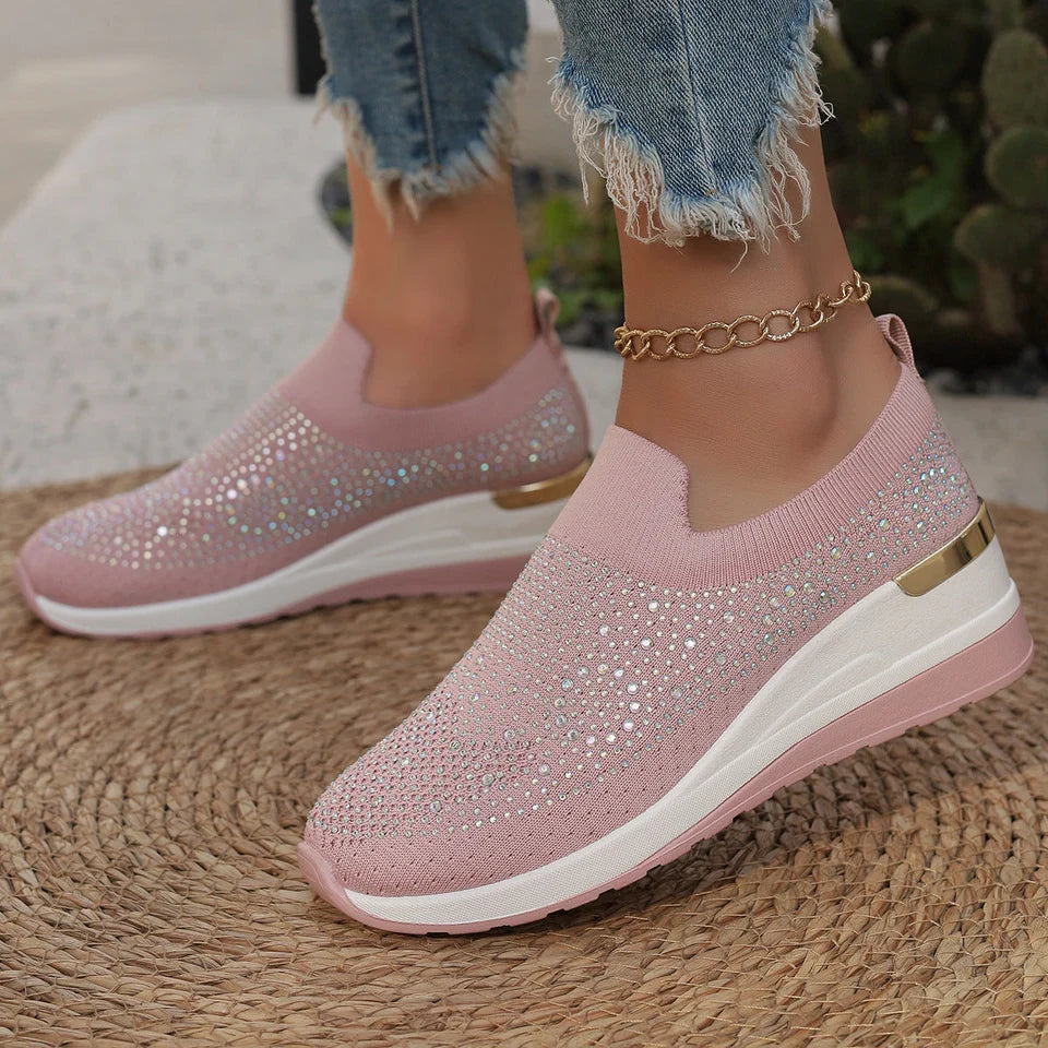 Glittering Slip-On Sneakers for Women