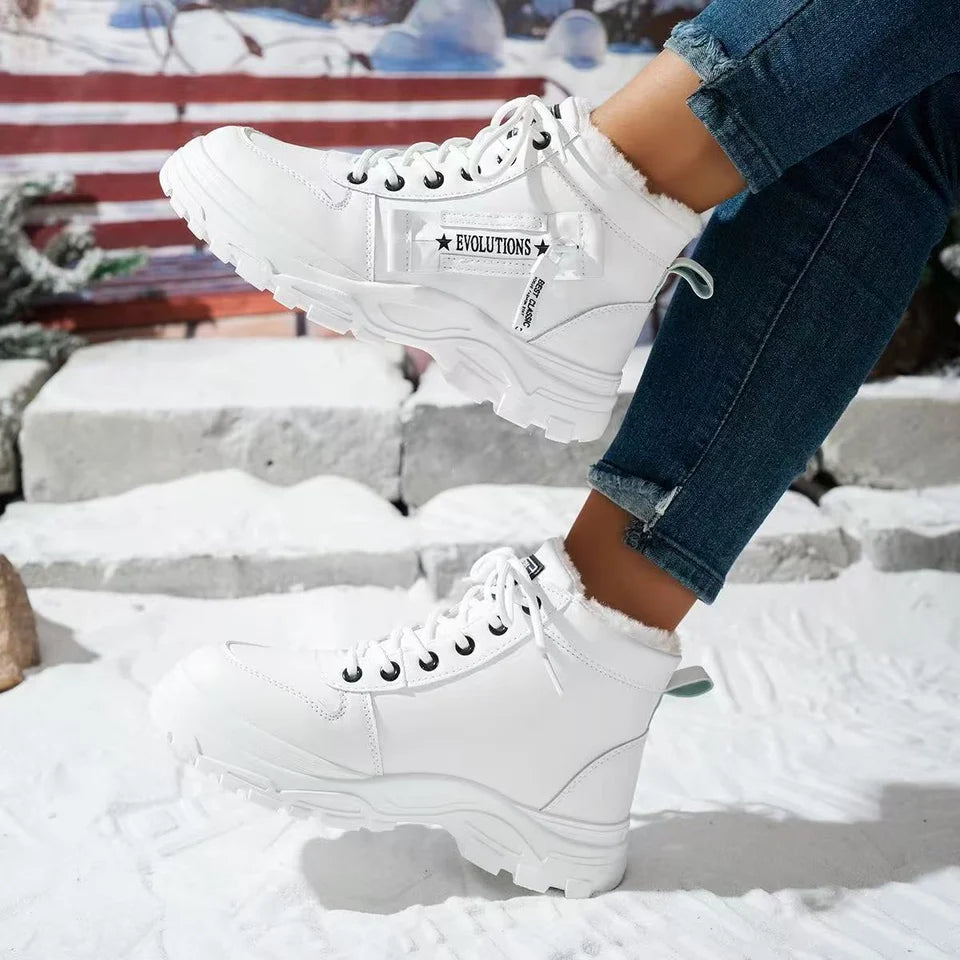 Trendy Women's Insulated High-Top Sneakers with Non-Slip Sole