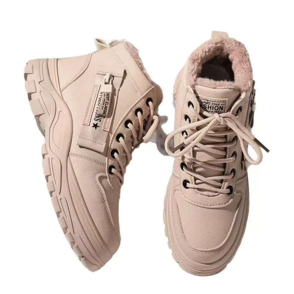 Trendy Women's Insulated High-Top Sneakers with Non-Slip Sole