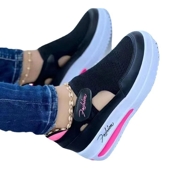 Slip-on sneakers til damer med mesh-design og blød sål
