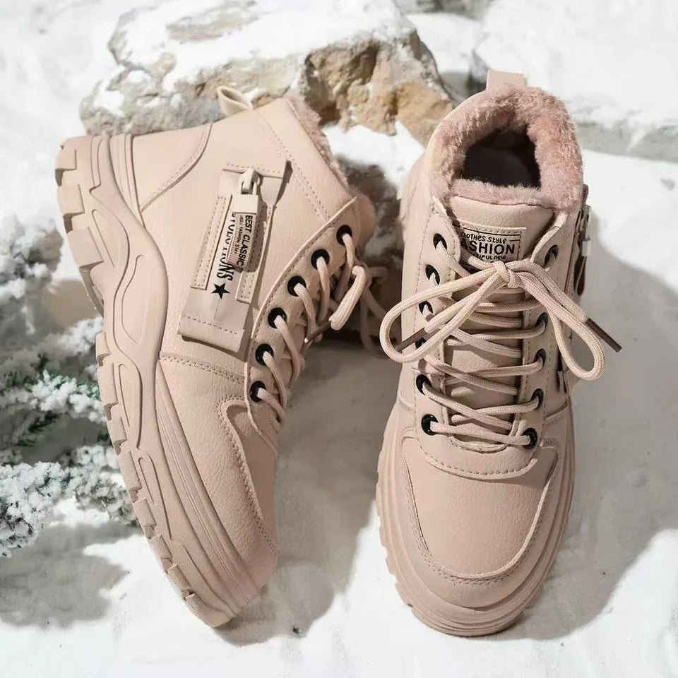Trendy Women's Insulated High-Top Sneakers with Non-Slip Sole
