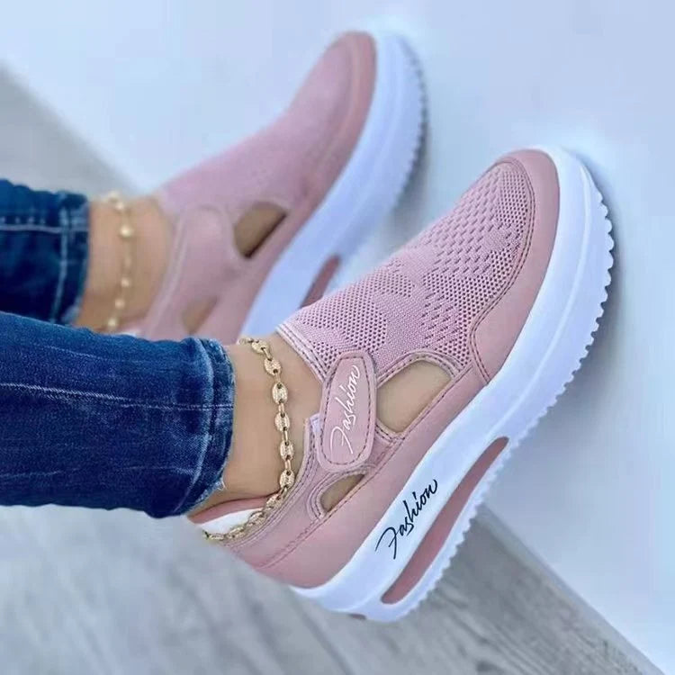 Slip-on sneakers til damer med mesh-design og blød sål