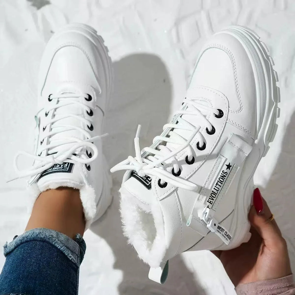 Trendy Women's Insulated High-Top Sneakers with Non-Slip Sole