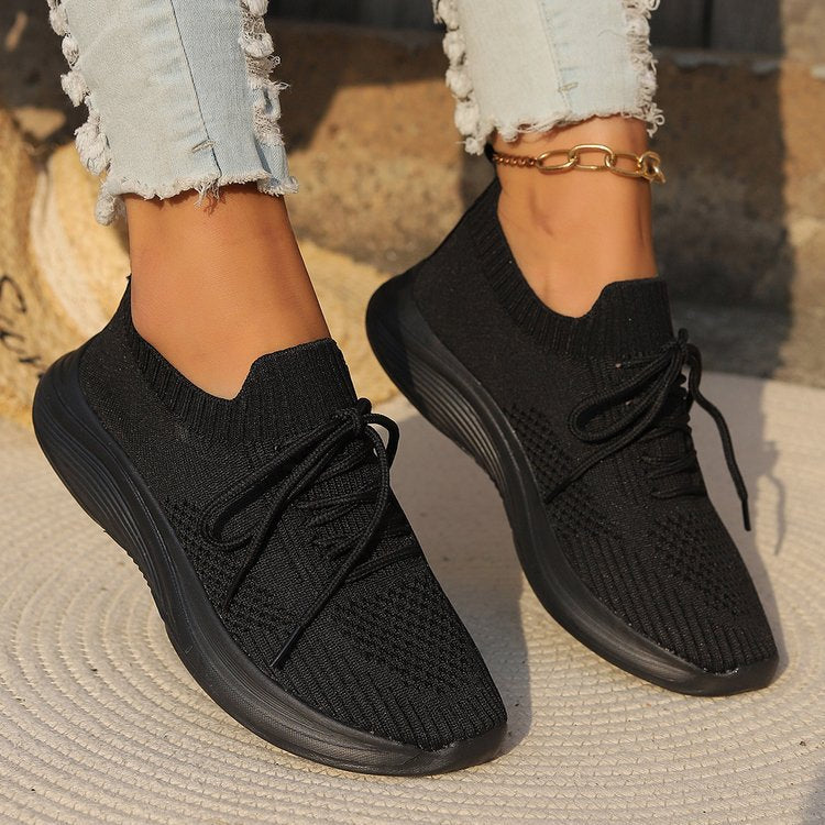 Women's Elastic Knit Sneakers with Supportive Insole