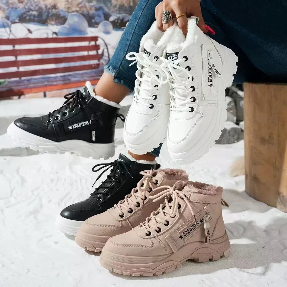 Trendy Women's Insulated High-Top Sneakers with Non-Slip Sole