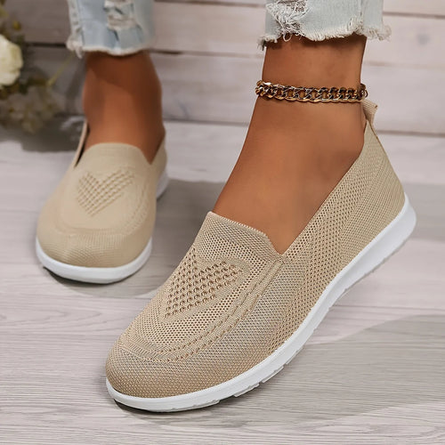 Elegante ensfarvede strikkede sneakers til kvinder