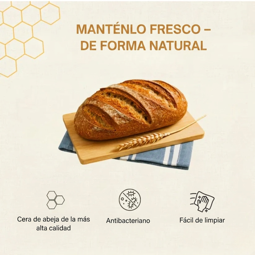 Bolsas de Pan Premium de Algodón 100% con Cera de Abeja